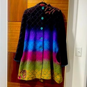 Absolutely stunning IVKO wool coat with embroidery.